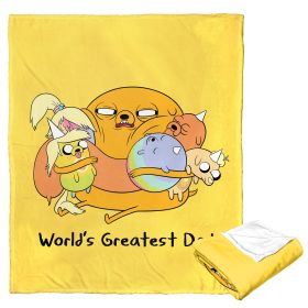 Adventure Time Silk Touch Throw Blanket, 50" x 60", Worlds Greatest Dad