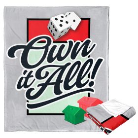 Hasbro Monopoly Silk Touch Throw Blanket, 50" x 60", Own It All