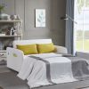 Twins Sofa Bed Cream White Fabric