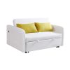 Twins Sofa Bed Cream White Fabric