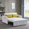 Twins Sofa Bed Cream White Fabric