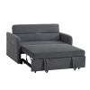 Twins Sofa Bed Grey Fabric