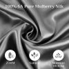 Lacette Silk Pillowcase 2 Pack for Hair and Skin, 100% Mulberry Silk, Double-Sided Silk Pillow Cases with Hidden Zipper (Deep Gray, Queen Size: 20" x