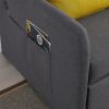 Twins Sofa Bed Grey Fabric