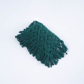 Hand-woven Tassel Pillow (Option: Green-24X15CM)