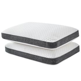 2 x Memory Foam Bed Pillow Orthopedic Neck Support Washable Cover Hypoallergenic (Qty: 2)