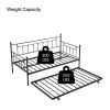 Metal Twin Daybed with Trundle/ Heavy-duty Sturdy Metal/ Noise Reduced/ Trundle for Flexible Space/ Vintage Style/ No Box Spring Needed