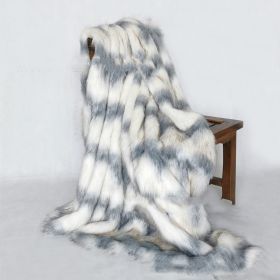 Artificial Fox Fur Blanket (Option: Blue Water Wave-200cmx150cm)